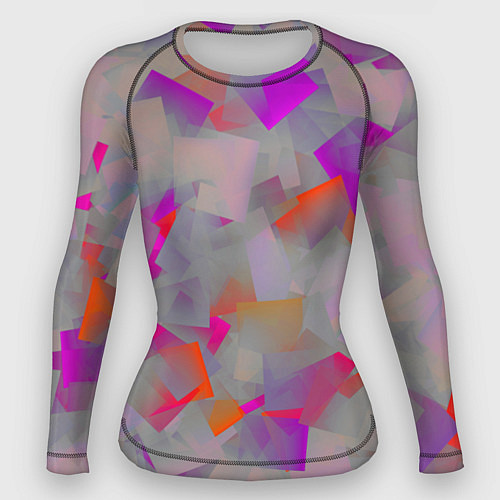 Женский рашгард Розово-фиолетовые осколки / 3D-принт – фото 1