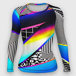 Женский рашгард Neon stripes geometry