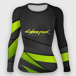 Рашгард женский Cyberpunk 2077 stripes line, цвет: 3D-принт