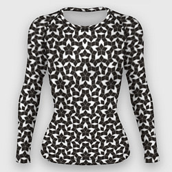 Женский рашгард Паттерн Пенроуза: черно-белый