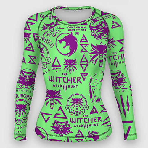 Женский рашгард Ведьмак паттерн логотипы / 3D-принт – фото 1
