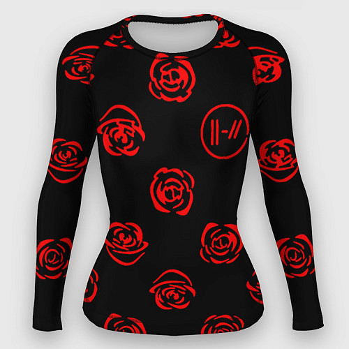 Женский рашгард Twenty one pilots rose pattern / 3D-принт – фото 1