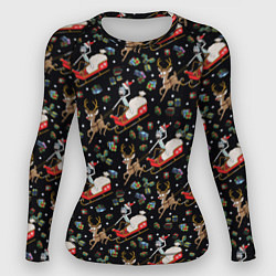 Рашгард женский Рик и Морти сани с оленем - Christmas, цвет: 3D-принт