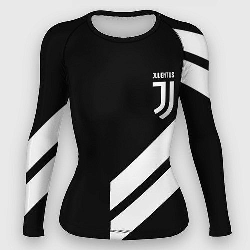 Женский рашгард Juventus line white / 3D-принт – фото 1