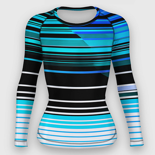 Женский рашгард Разноцветные вертикальные линии / 3D-принт – фото 1
