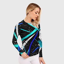 Рашгард женский Разноцветные праздничные линии, цвет: 3D-принт — фото 2
