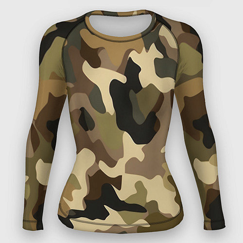 Женский рашгард Милитари камуфляж / 3D-принт – фото 1