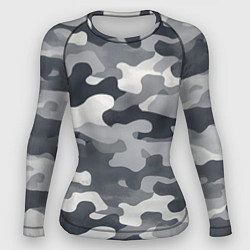 Рашгард женский Камуфляж армейский серый, цвет: 3D-принт