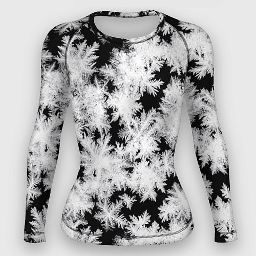 Женский рашгард Снежинки на стекле / 3D-принт – фото 1