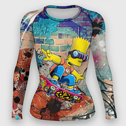 Рашгард женский Bart Simpson on a skateboard - graffiti, цвет: 3D-принт