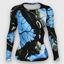 Женский рашгард Чёрные линии на чёрно-синем фоне