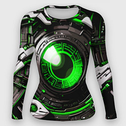 Рашгард женский Зелёная сфера киберпанк, цвет: 3D-принт