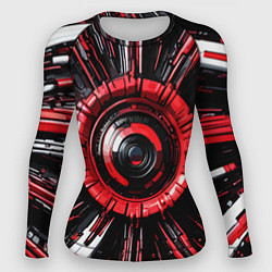 Женский рашгард Чёрно-красная сфера киберпанк