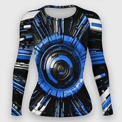 Женский рашгард Чёрно-синяя сфера киберпанк