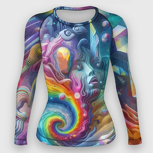 Женский рашгард Абстрактное граффити с лицом девушки / 3D-принт – фото 1
