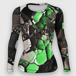 Женский рашгард Чёрно-зелёный камень