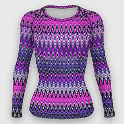 Женский рашгард Сиренево-розовый узоры