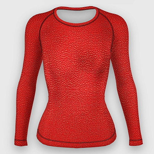 Женский рашгард Красная кожаная текстура / 3D-принт – фото 1