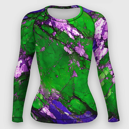 Женский рашгард A purple mineral in a green stone / 3D-принт – фото 1