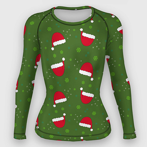 Женский рашгард Шапка Санты / 3D-принт – фото 1