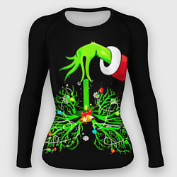 Рашгард женский Гринч похищает сердца, цвет: 3D-принт