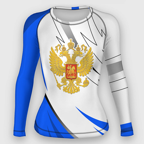 Женский рашгард Российский синий - герб / 3D-принт – фото 1