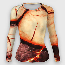 Рашгард женский Трещины на абстрактном красном фоне, цвет: 3D-принт