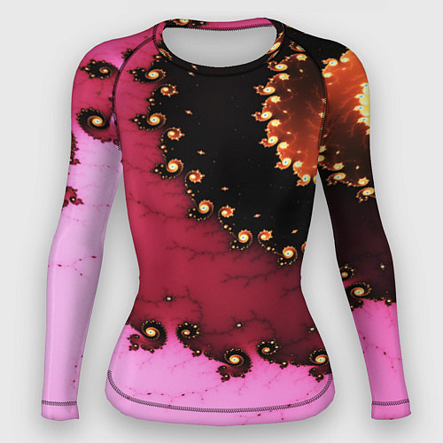 Женский рашгард Фрактал узор розовый / 3D-принт – фото 1