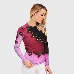 Рашгард женский Фрактал узор розовый, цвет: 3D-принт — фото 2