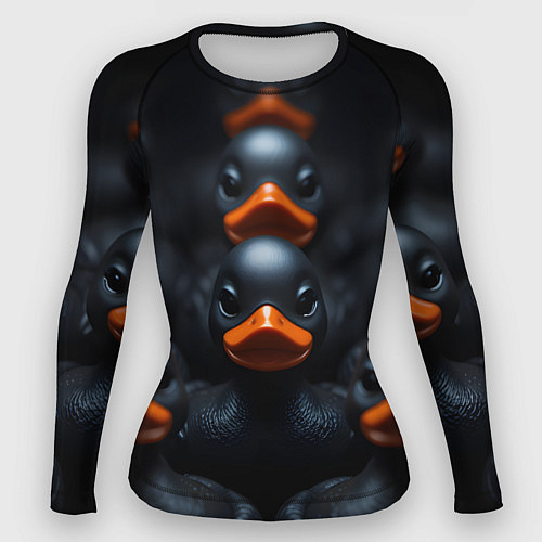 Женский рашгард Уточки с оранжевым клювом / 3D-принт – фото 1