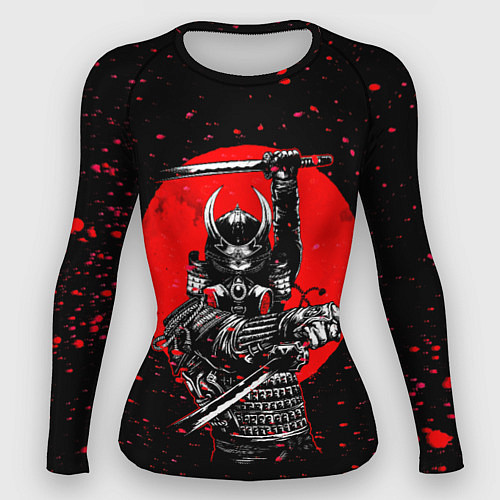 Женский рашгард Кровавый самурай и луна / 3D-принт – фото 1