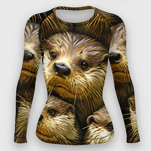Женский рашгард Мордочки выдр / 3D-принт – фото 1