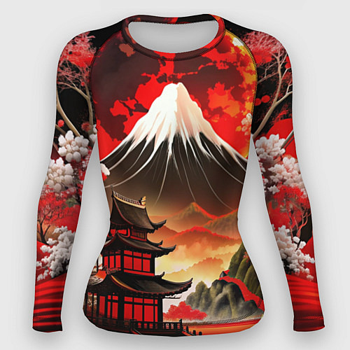 Женский рашгард Коллаж Японской природы / 3D-принт – фото 1