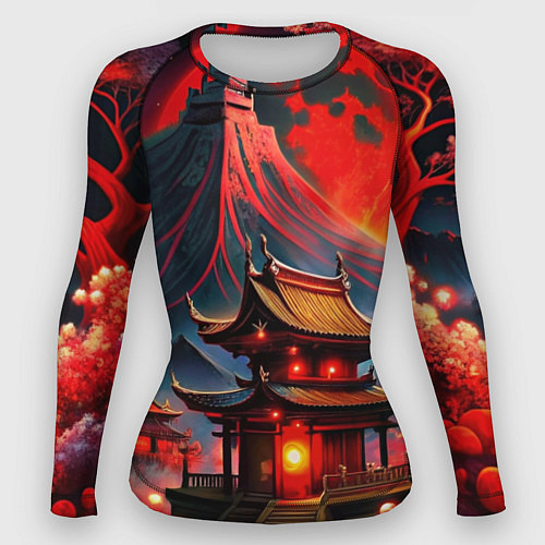 Женский рашгард Japan red nature / 3D-принт – фото 1