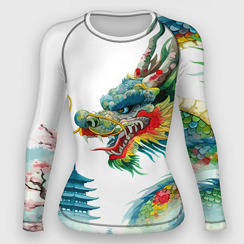 Женский рашгард Japanese watercolor dragon - art / 3D-принт – фото 1