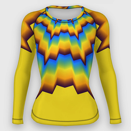 Женский рашгард Узоры на желтом / 3D-принт – фото 1