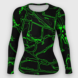 Рашгард женский Зелёная графическая абстракция, цвет: 3D-принт
