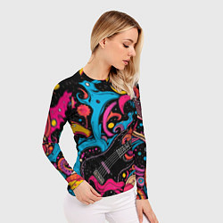 Рашгард женский Psychedelic abstract guitar, цвет: 3D-принт — фото 2