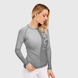Рашгард женский Sport светло-серый с полосой, цвет: 3D-принт — фото 2