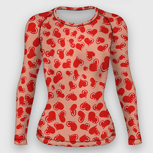 Женский рашгард Сердца любви / 3D-принт – фото 1