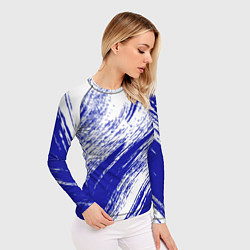 Рашгард женский The color is white and blue, цвет: 3D-принт — фото 2