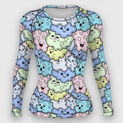 Рашгард женский Милые облачка мультяшные, цвет: 3D-принт