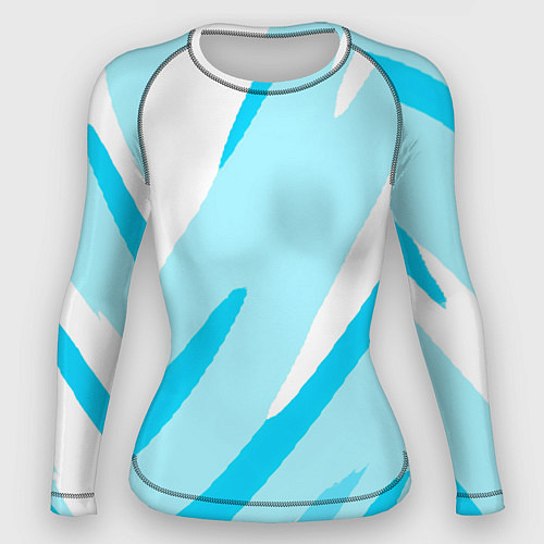 Женский рашгард Белый с голубым абстракция / 3D-принт – фото 1