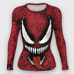 Рашгард женский Веном красный и черный симбиот, цвет: 3D-принт