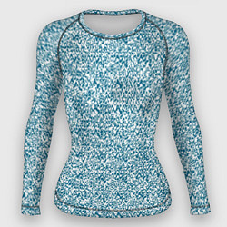 Рашгард женский Бело-синий текстурный, цвет: 3D-принт
