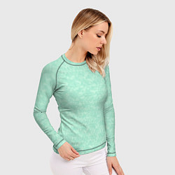 Рашгард женский Аквамарин однотонный текстурированный, цвет: 3D-принт — фото 2
