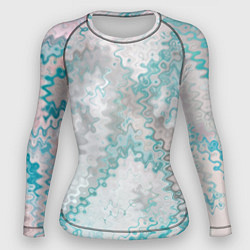 Женский рашгард Серо-бирюзовый абстрактный