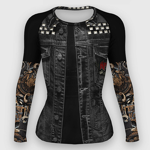 Женский рашгард Джинсовка Ария с татуировками викингов / 3D-принт – фото 1