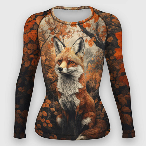 Женский рашгард Лис в лесной чаще / 3D-принт – фото 1