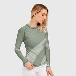 Рашгард женский Светлый серо-зелёный абстрактный, цвет: 3D-принт — фото 2
